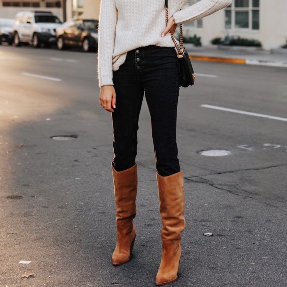 Genuine Leather Knee High Boots Brand New